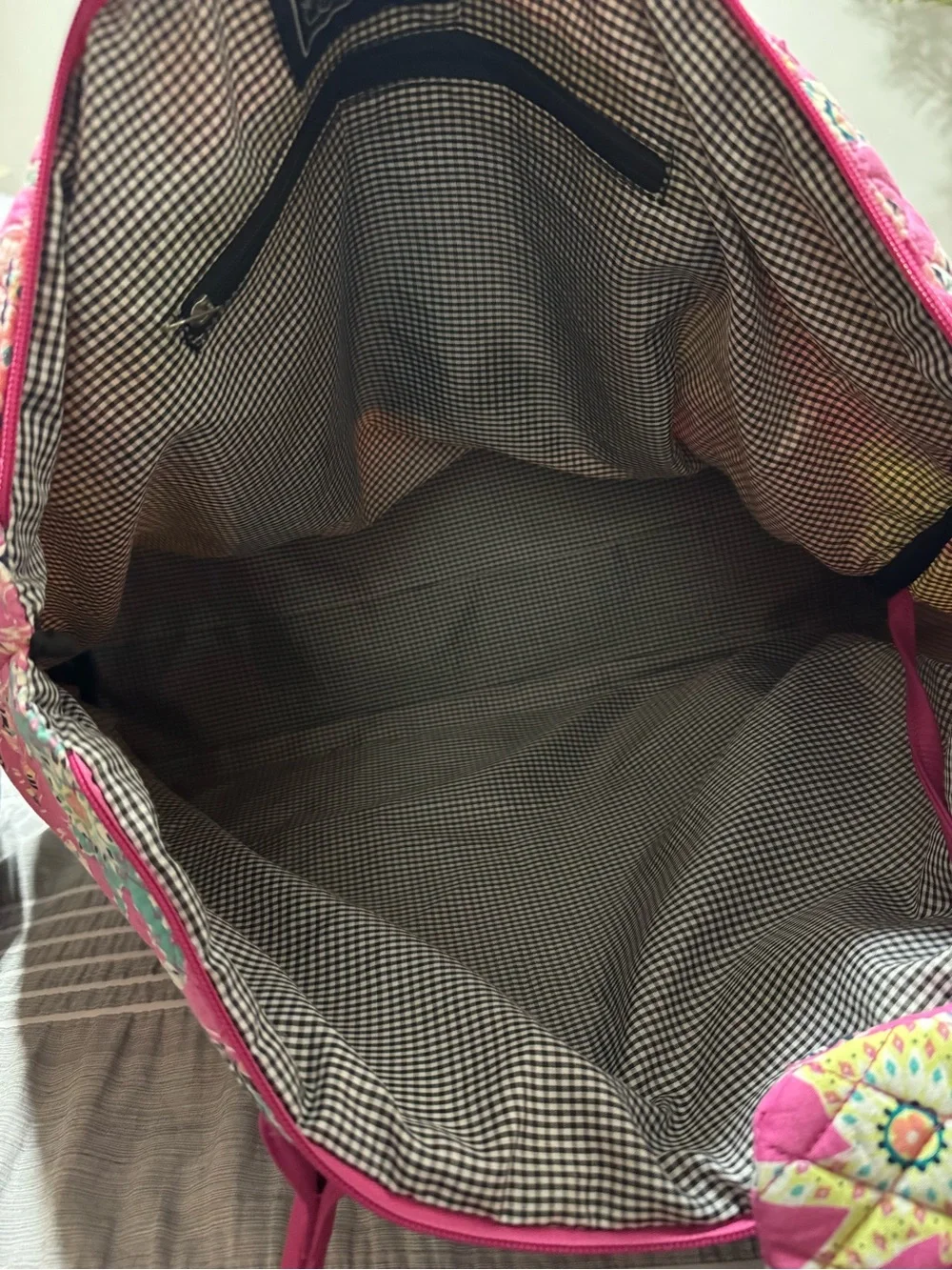 Pink Quilted Elephant Print Tote Bag and Matching Small Bag